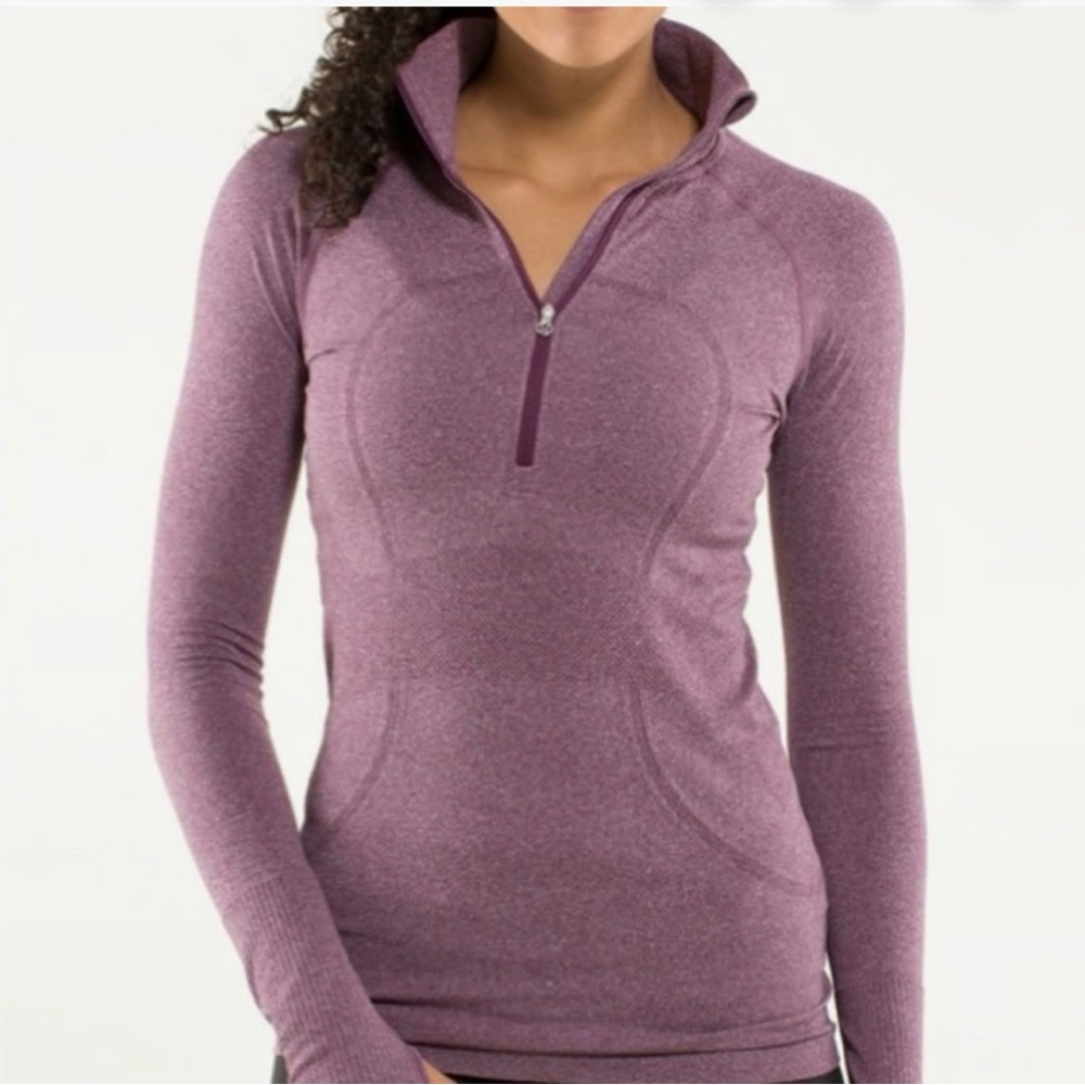 Lululemon Swiftly Tech 1/2 Zip Pullover, Heathered Plum, Size 4